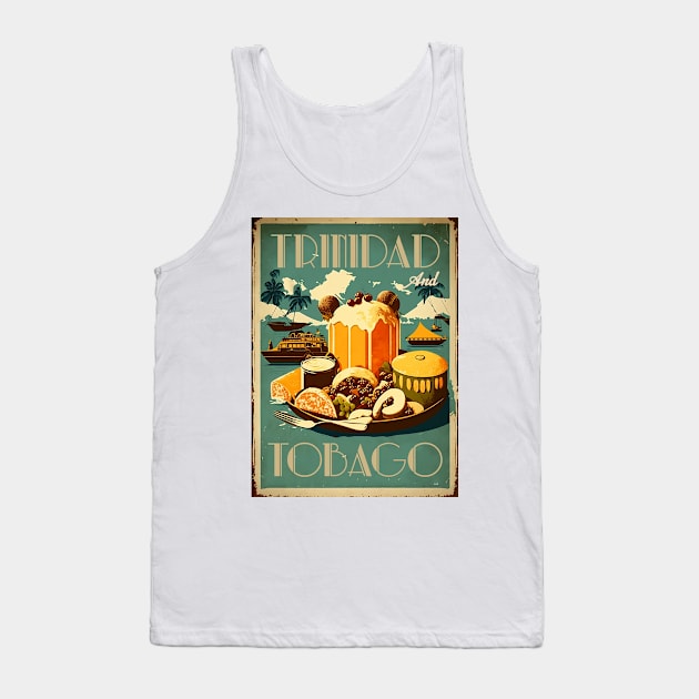 Trinidad and Tobago Food Vintage Travel Art Poster Tank Top by OldTravelArt